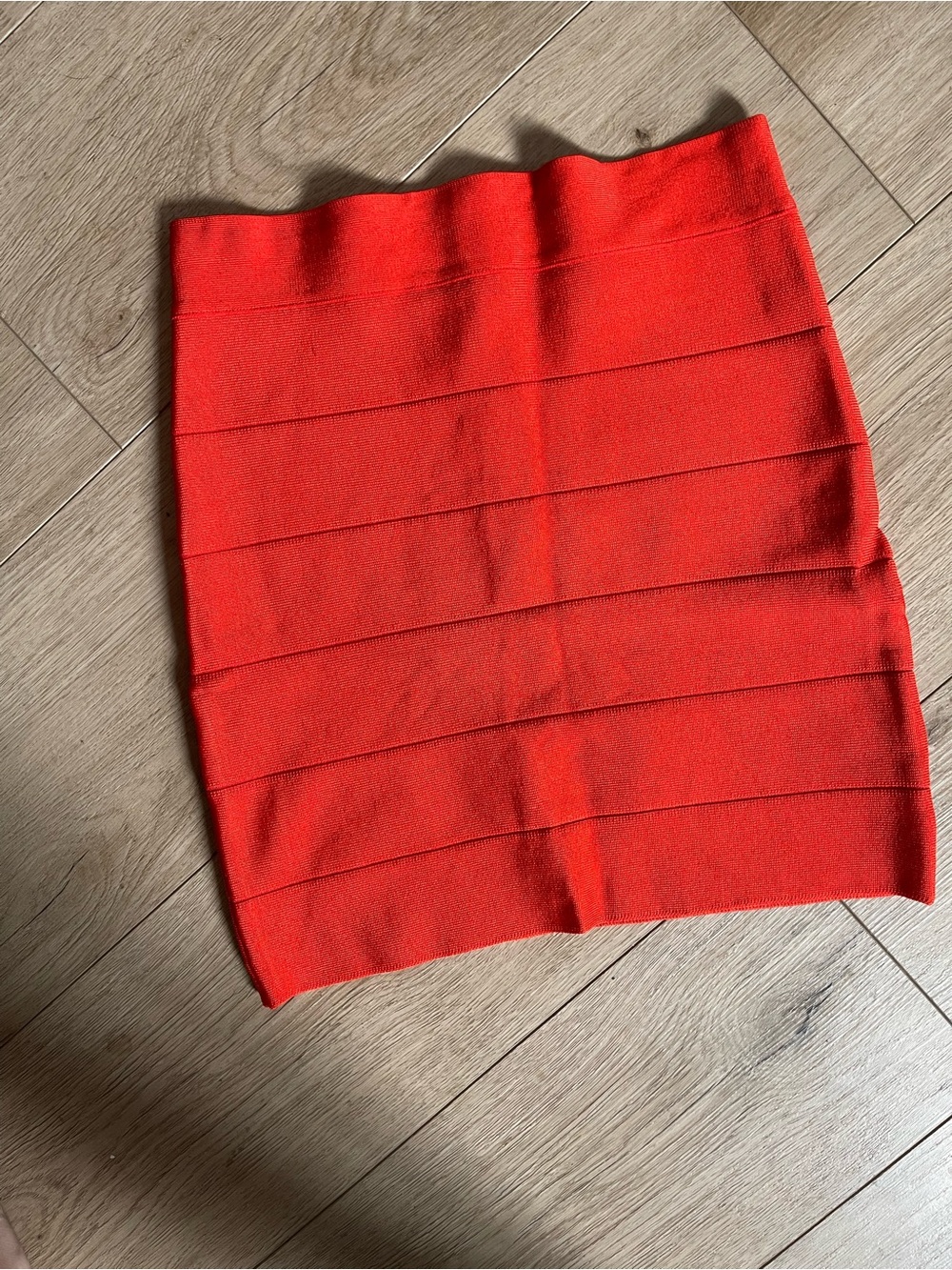 bebe Bright Red Bandage Mini Skirt